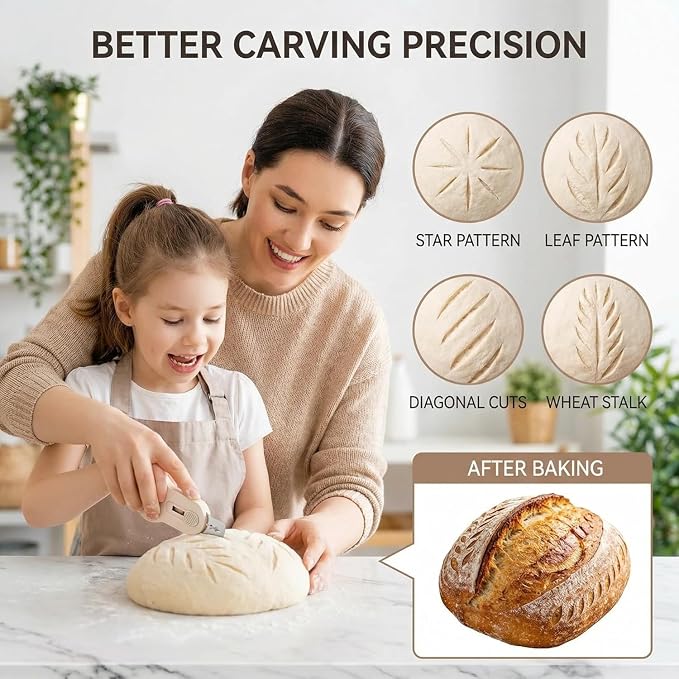 AMLLLC 2PCS Bread Lame Sourdough Scoring Tool - Magnetic Dough Scoring Tool with Blade Lock,Scoring Knife for Bread Baking,Bread Razor for Homemade Sourdough Scorer Tool,Includes 10 Razor Blades