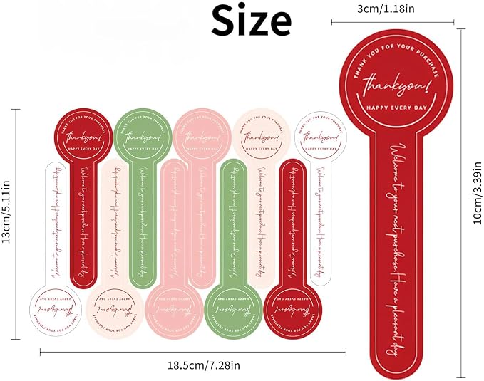 300pcs Multicoloured Handmade Food Baking Label Stickers for Baked Goods Packaging (Styled)