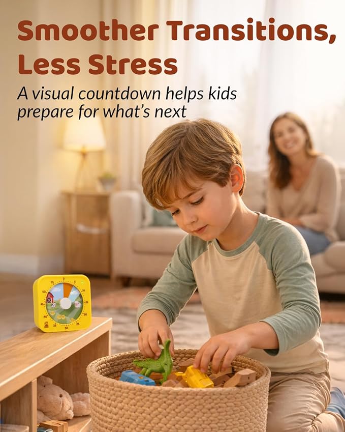 Visual Timer for Toddlers & Kids - The Perfect Kids Timer Visual Aid for Classroom, Home & Desk Use - Great for Study, Productivity, Toddlers Shower & Potty Training Time 60 Minute Countdown