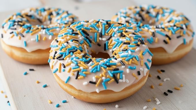 NCS Jacksonville Game Day Teal, Gold, Black & White Jimmies Edible Sprinkles – Cupcake, Cake & Cookie Decorations, 7 oz