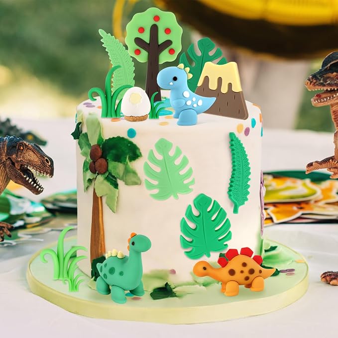Dinosaur Cake Decorations 17PCS Dinosaur Cake Toppers for Dino Themed Party Decoration Birthday Party Decorations