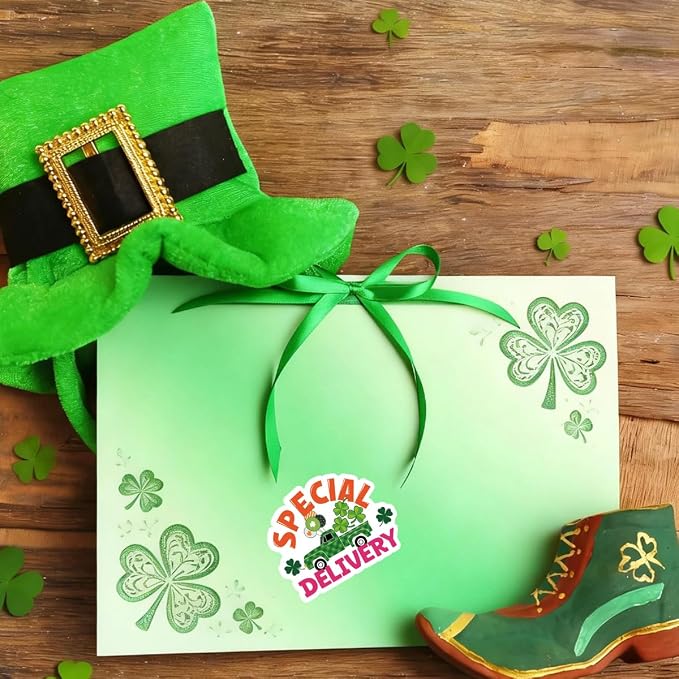 200 PCS Special DeliveryStickers,Shamrock Small Business Packaging Sticker for Envelopes Shipping Boxes Gift Packaging