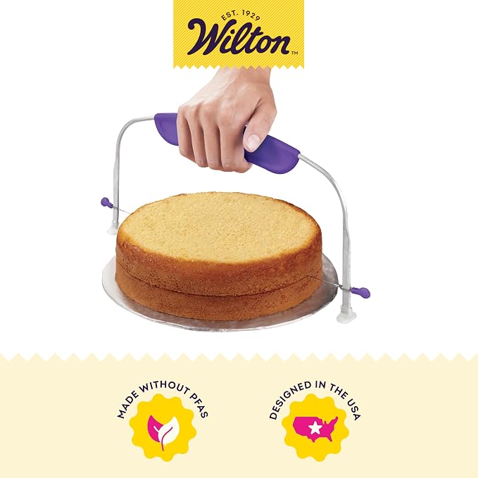 Wilton Adjustable Cake Leveler - For Leveling and Torting - Quality Cake-Decorating Tool - Dishwasher Safe & Easy to Use - 12 x 6.25 Inch