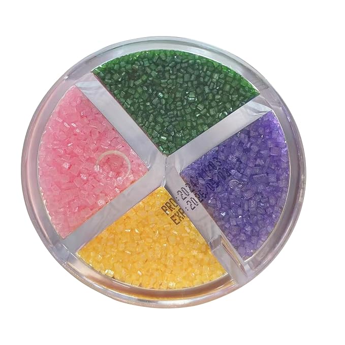 Sentovac 4-Colors Sanding Sugar for Baking Edible Sparkling Coarse Sugar Crystals Sprinkles for Baking Cake Cookie Cupcake Topper Ice Cream Decoration Supplies（Purple Yellow Green Pink）