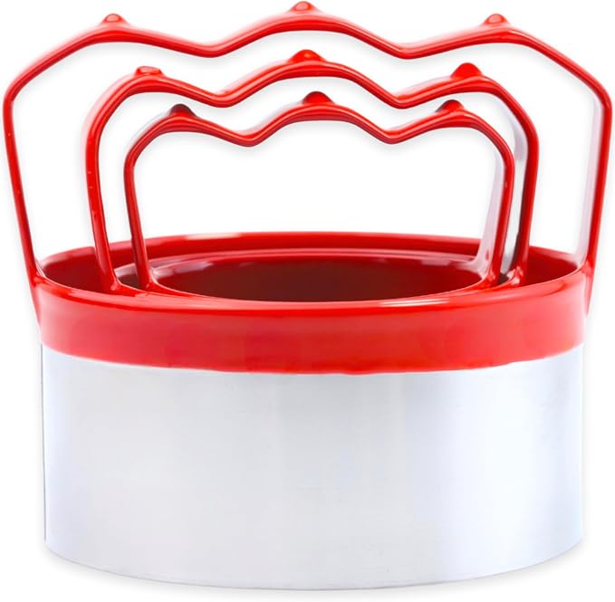 3-Piece Round Cookie Cutters Set With Handle 2.5", 3", 3.5", Stainless Steel Circle Biscuit Cutters for Baking