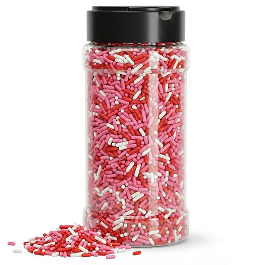 NY Spice Shop Red, White & Pink Sprinkles - 3.5 Ounce Red, White & Pink Sprinkles Decorative Sweet for Treats - Sprinkles for Cupcake, Cookies, Cakes & Dessert Decorating