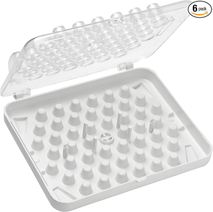 Ateco 8783 Tube Storage Box, 52-Compartments for Small Decorating Tubes (Pack of 6)