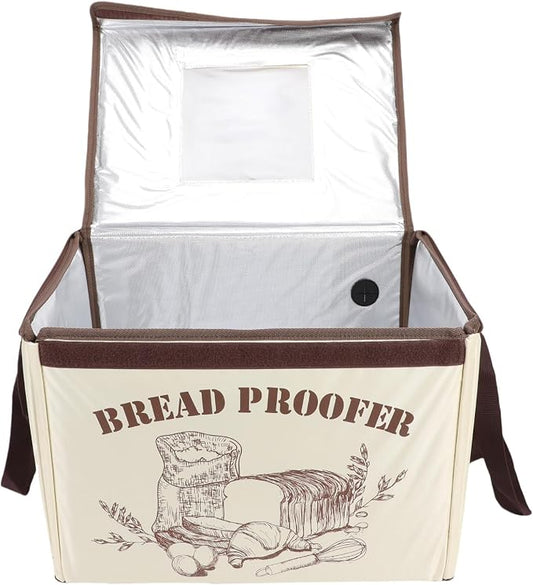 Asixxsix Foldable Bread Proofing Box, 50 to 113F Temp Control & 48H Timer, 3 Heating Zones Front View Window Dough Proofer for Sourdough Pizza Yogurt Kombucha, Space Saving Design (US Plug 110V)
