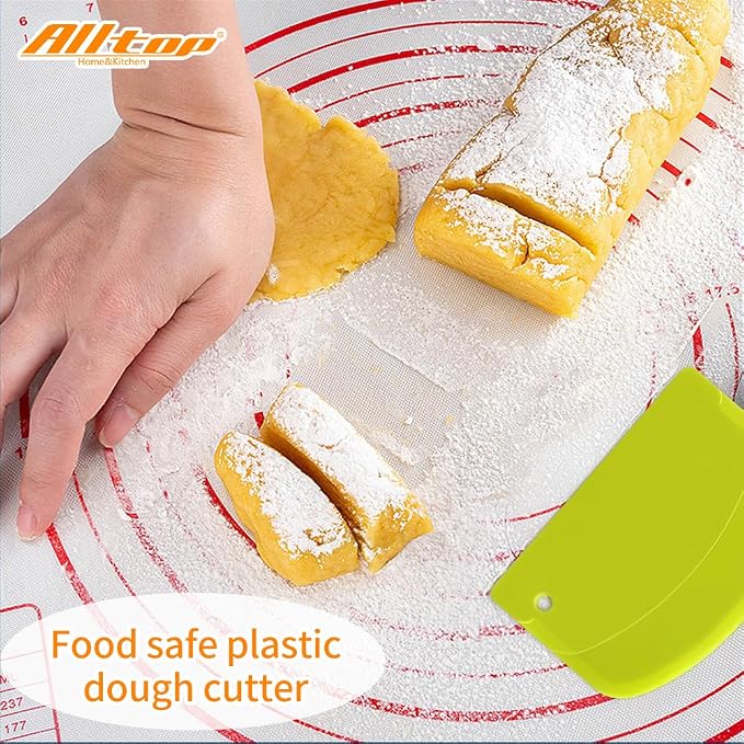 ALLTOP Hard Bench Scraper – Premium Quality Bread Tools for Homemade Baking,Dough Cutter with Versatile Usage - Vibrant and Ergonomic Plastic Bowl Scrapers for Your Kitchen