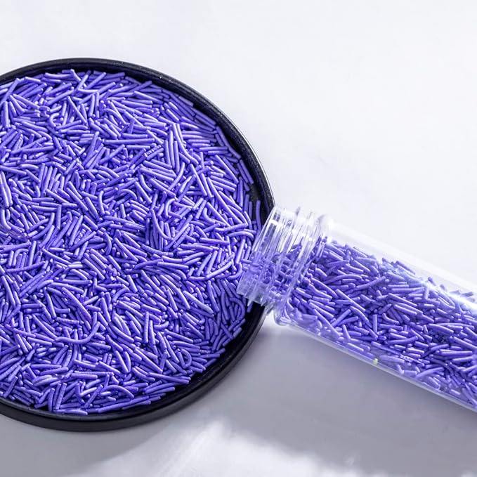 Christmas Purple Jimmies Sprinkles,Cake Cookie Sugar Edible Candy Pearls Color for Baking Cupcake Topper for Decorationg (Purple)