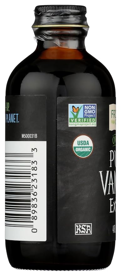 Frontier Co-op Organic Pure Vanilla Extract, 4 fl oz - For Coffee, Syrups, and Baking