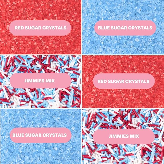 Sweets Indeed Dye Free 4th of July Sprinkles – Patriotic Red White and Blue Sprinkles with No Artificial Dyes for Baking & Decorating Cupcakes, Cookies, Cakes & Desserts – 2.75 ounces