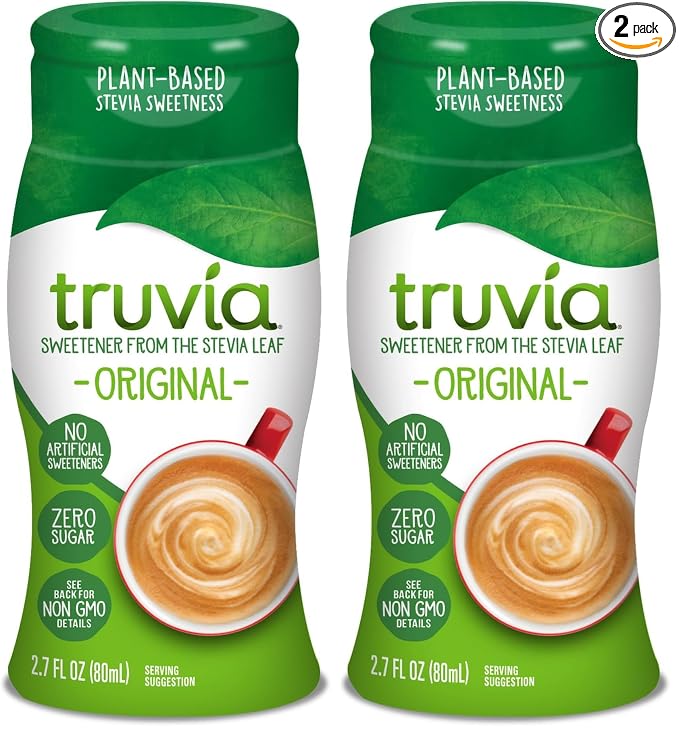 Truvia Zero-Calorie Liquid Sweetener from the Stevia Leaf, 2.7 Fl Oz bottle, Original flavor (Pack of 2)