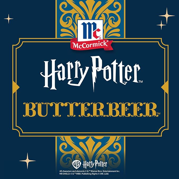 McCormick Harry Potter Finishing Sugar, Butterbeer, Limited Edition, Buttery Sweetness of Toffee, Sprinkle on Baked Goods or Use as a Rimming Sugar on Beverages, 2.93 oz