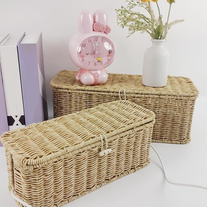 ordinarYone Woven Storage Basket with Realistic Look Rattan for Kitchen Organization and Home Decor