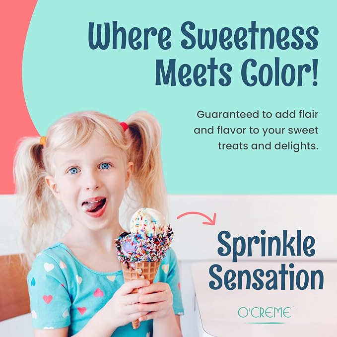 O’Creme Rainbow Sprinkles – 5 Pounds for Cake Decorating – Kosher Pastel Sprinkles for Cupcakes, Cookies, Cakes, Ice Cream