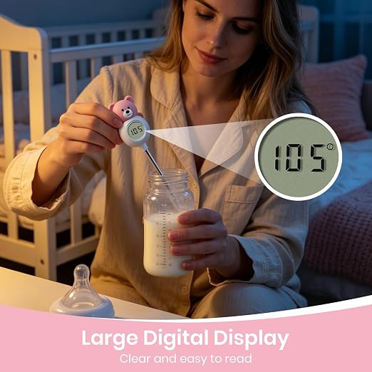 Instant Food Thermometer Digital with High Definition Digital Display, Stainless Steel Digital Thermometer, 2-in-1 Thermometers and Stirring Rod, ±0.5℉ Accuracy for Kitchen Cooking, Coffee, and Milk