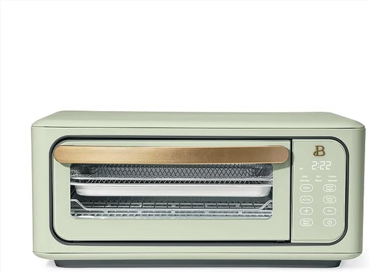 Infrared Air Fry Toaster Oven 9 Slice, 1800W Countertop Oven with Convection & Air Fry Functions, Digital Touch Display, Multi Cooking Modes for Baking, Broiling & Reheating (Sage Green)