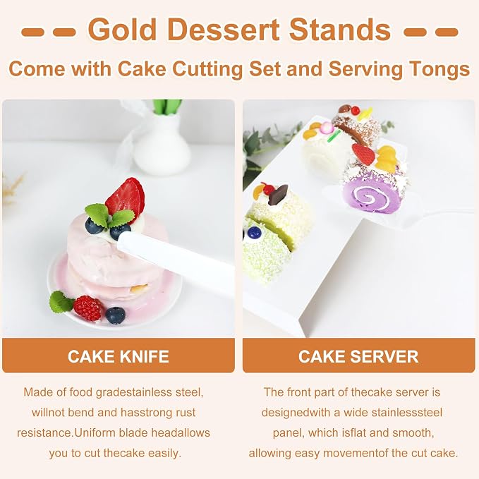 MACIFECI White Cake Stand Set, White Dessert Table Display Set for Wedding, Birthday Party Decor, Baby Shower, Celebration