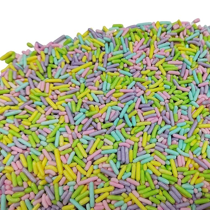 Homankit Easter Jimmies Sprinkles Edible Sprinkle Candy Soft Jimmies Toppings for Ice Cream, Cupcake, Cake, Cookie, Dessert Decorating 2.75 Ounces