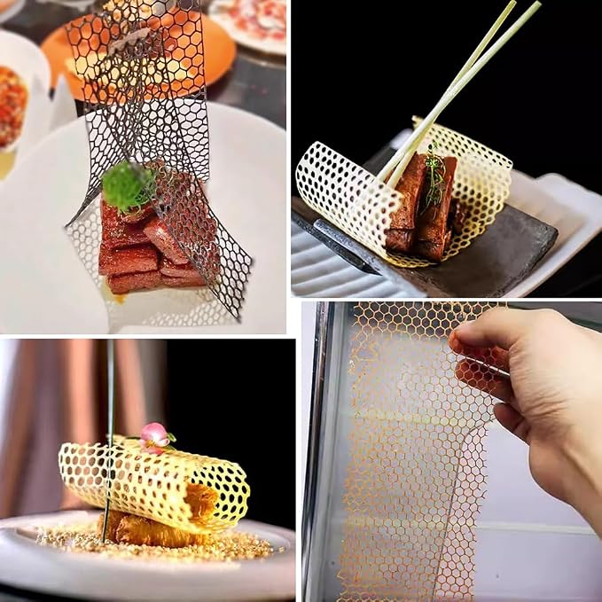 2Pcs Silicone Honeycomb Fondant Cake Mold, Lace Mat Mould, Embossing Mat, Kitchen Baking Cooking Tool