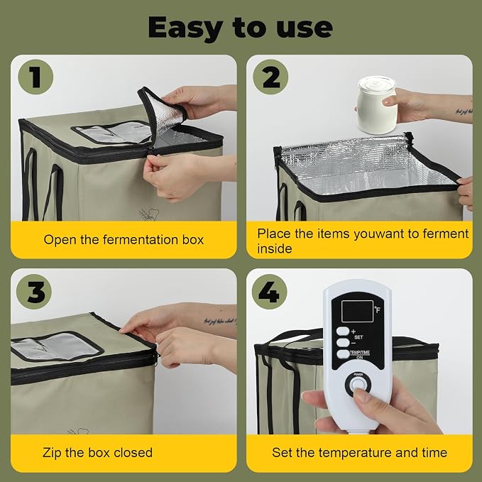 Bread Dough Proofing Box, Temperature Timer Control Bread Dough Proofer Kit Foldable Visible Sourdough Starter Warmer Home for Pizza Yogurt (30cm/11.8inch)