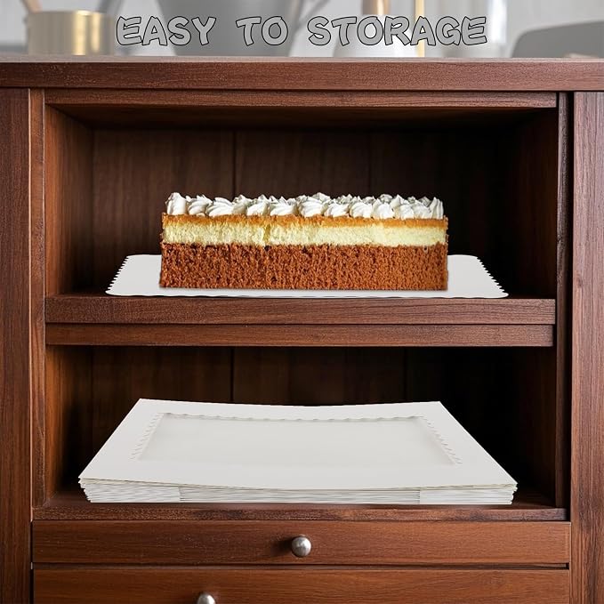 24 Sets 14x10x4in White Bakery Boxes Half Sheet Cake Boxes with Board, Large Treat Boxes for Pastry Baking Cake Donuts Cupcake Pie Packaging