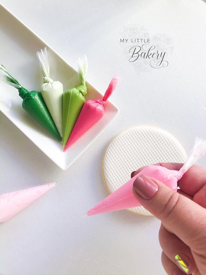 My Little Bakery disposable pastry bag for cookie decorating, 10-Inches 100 Pack