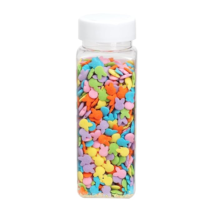 Bunny Sprinkle Confetti Mix Orange, Yellow, Blue, Green, Pink and Purple 3.28 oz, Easter Sprinkles For Cake Decorating, Baking, Ice Cream & More, Spring Sprinkles The Hampton Candy Company