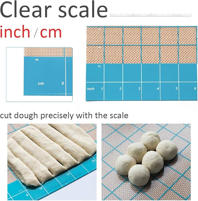 36x24 inch XXL Silicone Baking Mat Extra Large Pastry Fondant Dough Mat Non Stick, Full Stick To Countertop Surface Liner For Rolling Kneading Pie Crust Pizza Cake Bread Cookie Bake Scone Tool