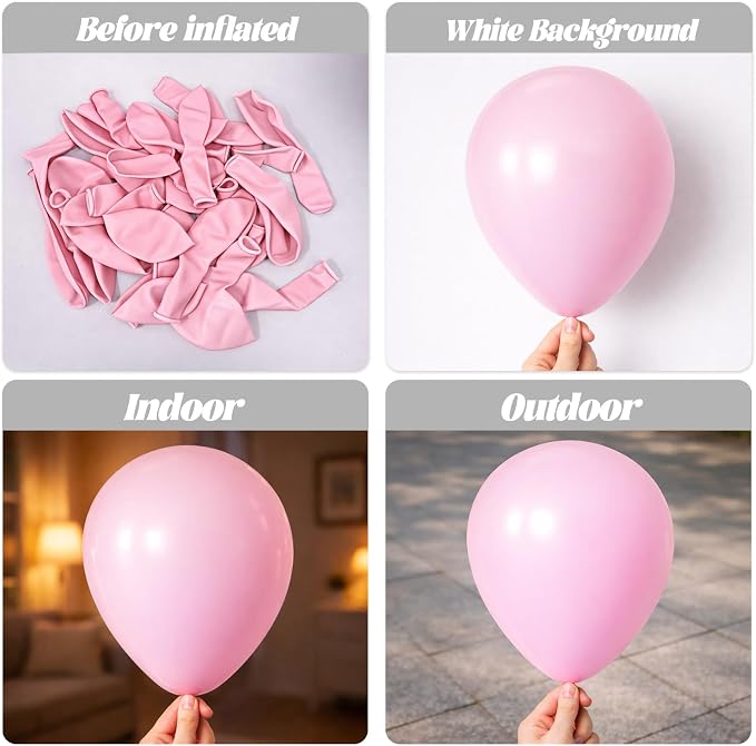 Voircoloria 105pcs Light Pink Balloons 12inch Pastel Pink Balloons for Boys Girls Birthday Baby Shower Gender Reveal Wedding Decorations