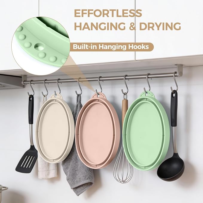 Forenee 5Qt Silicone Bowl Liners for KitchenAid Tilt-Head Stand Mixer | 3-Pack Collapsible kitchen aide bowl liners with Lids, Non-Stick, Space-Saving Baking Prep Inserts