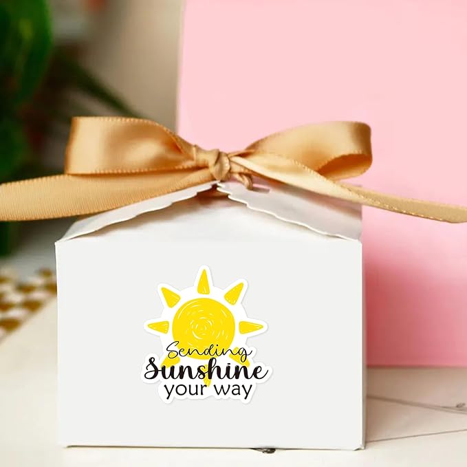 500pcs Sending Sunshine Your Way Stickers, Sun Stickers Roll, Cute Happy Mail Envelopes Seals, Small Business Boutique Handmade Packaging Labels