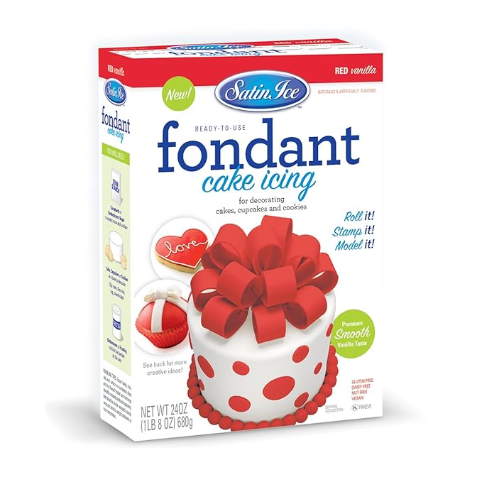 Satin Ice Fondant for Cake Decorating, Red (24 Ounce)