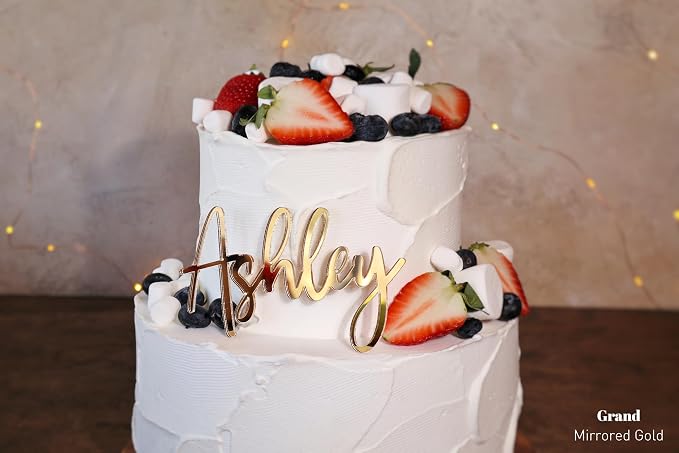 Custom Cake Name Sign | Acrylic Cake Name Plaque | Personalized Cake Name Plate Plaque | Cake Letters | Cake Decoration for Birthday BabyShower Wedding