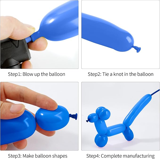 260 Balloons, 50pcs Dark Blue Long Balloons for Arch, Animals Kit, Twisting