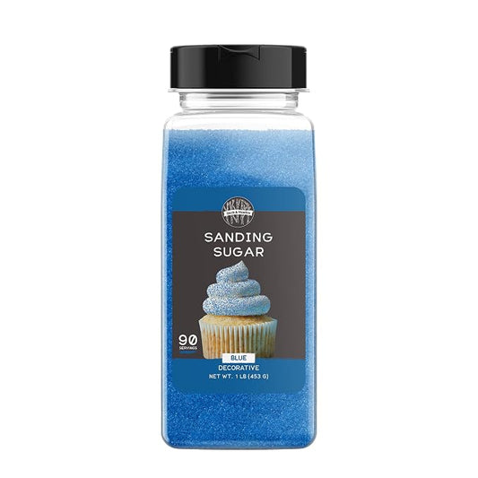 Birch & Meadow Blue Sanding Sugar, 1 lb, Colorful Sugar Crystals for Festive Holiday Baking