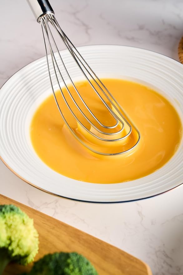 10.63" Stainless Steel Flat Whisk,Egg Beater for Blending,Whisking,Beating,or Stirring for Home and Kitchen