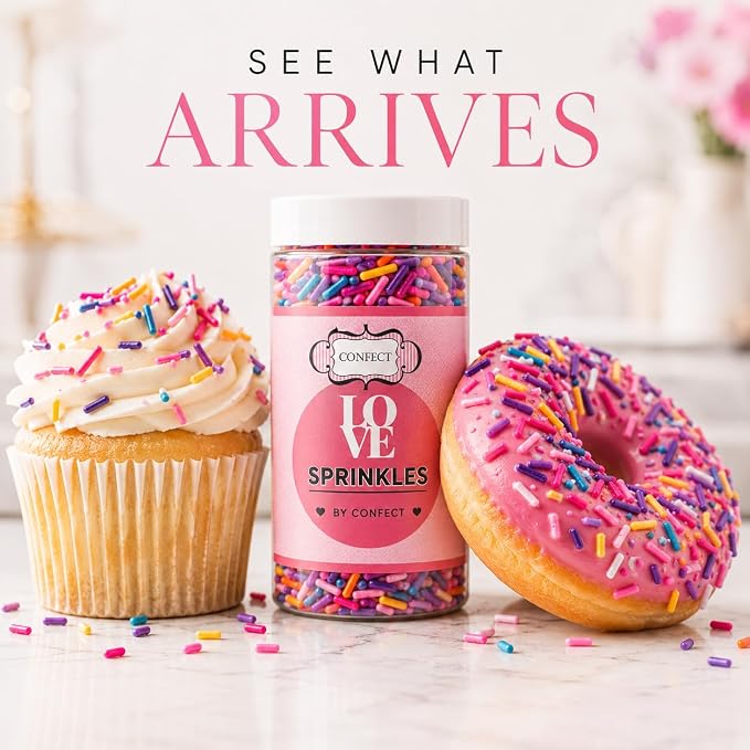 Confect Twinkle Toppings Rainbow Sprinkles – Custom Blend Multicolor Jimmies – Edible Toppings for Cake, Cupcake & Dessert Decorating – Vegan, Gluten-Free, Nut-Free, Soy-Free, Dairy-Free, Palm Oil-Free – 4.2 Oz