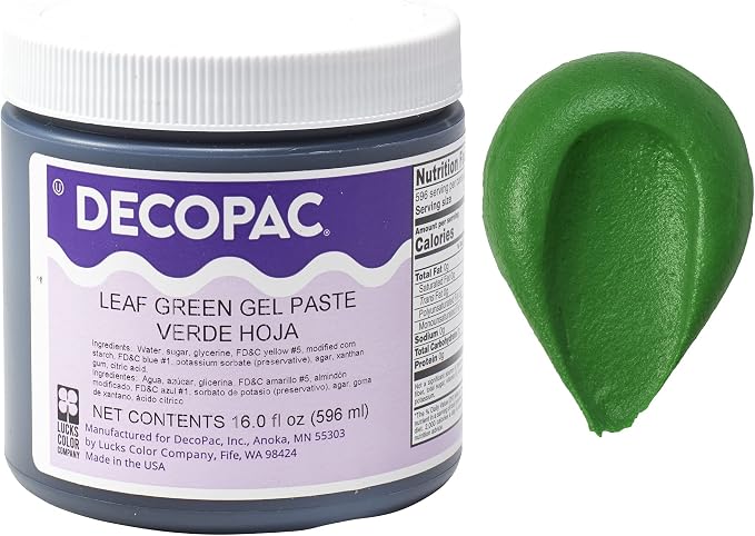 DecoPac Food Coloring | Paste Made In USA With Intense Colors, Food Color (Leaf Green) 16oz Leaf Green Food Coloring For Bakers