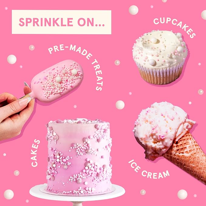 Fancy Sprinkles Bubbles & Bashes Sprinkle Set | Pink Piñata & Bubble Bath | Pink Sprinkles for Cake, Cupcake & Cookie Decorating | Baby Shower & Bachelorette | 2 Pack (0.5c)