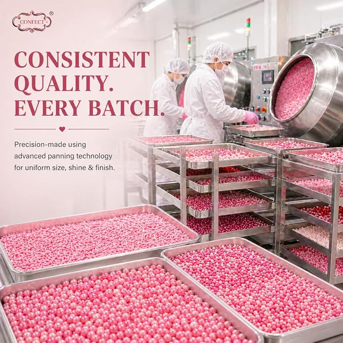 Confect Sprinkles for Cakes & Cupcakes Decoration Assorted pack of 5 Pink Pop Sprinkles Mix Blush Pink, Baby Suger & Coral Dragees Baby Pink Jimmies Vegan, Gluten-Free, Nut-Free, Soy-Free, Dairy-Free , Handcrafted Sprinkle- 5 Oz