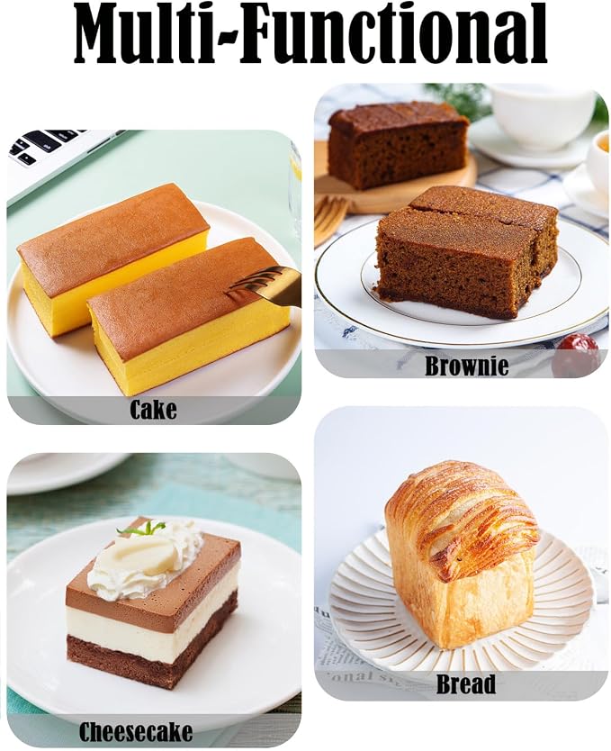 Mini Silicone Bread Loaf Pan, 4 Pcs, Non-Stick Baking Molds for Bread, Cake, Meatloaf, 7.5" L x 3.7" W x 2.1" H, Flexible Silicone Baking Molds for Bread, Cake, Meatloaf