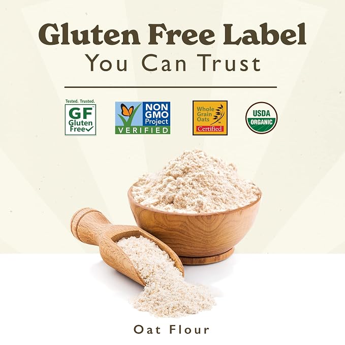 GF Harvest Gluten Free Organic Whole Grain Oat Flour, 32 Ounce Bag, Pack of 2