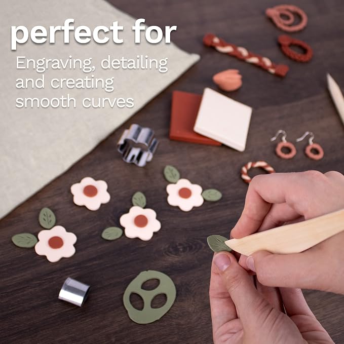 DAS� Clay Modelling Tools, Natural Wood, 2 Assorted Pieces, 1 Set