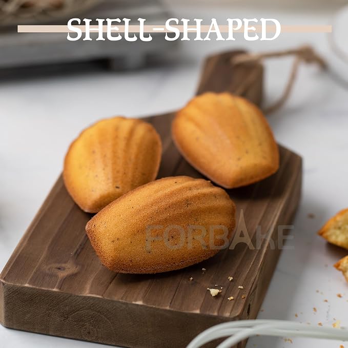 Madeleine Pan Set, 12-Cavity Nonstick Carbon Steel Baking Pans, 2 Pack | French Shell Design with Easy Release Surface for Classic Madeleines