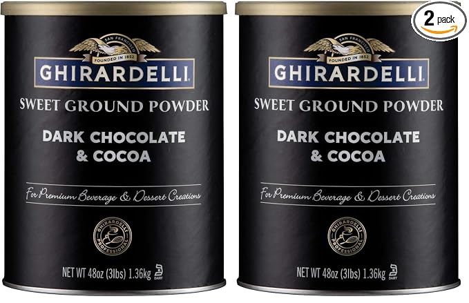 Ghirardelli Dark Chocolate & Cocoa - Sweet Ground Powder, Chocolate, 3 Lb (Pack of 2)