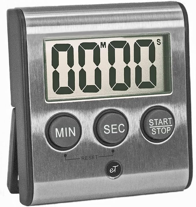 Elegant Digital Kitchen Timer Stainless Steel - Loud Alarm - Model eT-23