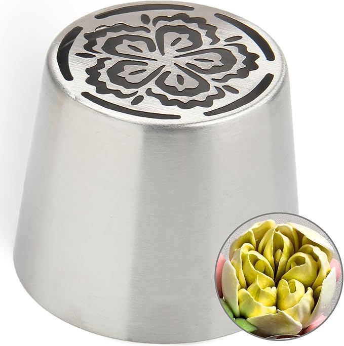 Extra Large Russian Piping Tips - Stainless Steel Flower Nozzles Set for Cake Decorating, Rose & Floral Icing Tips for Cupcakes, Cookies Professional Baking Tools (XXL, Style 45)