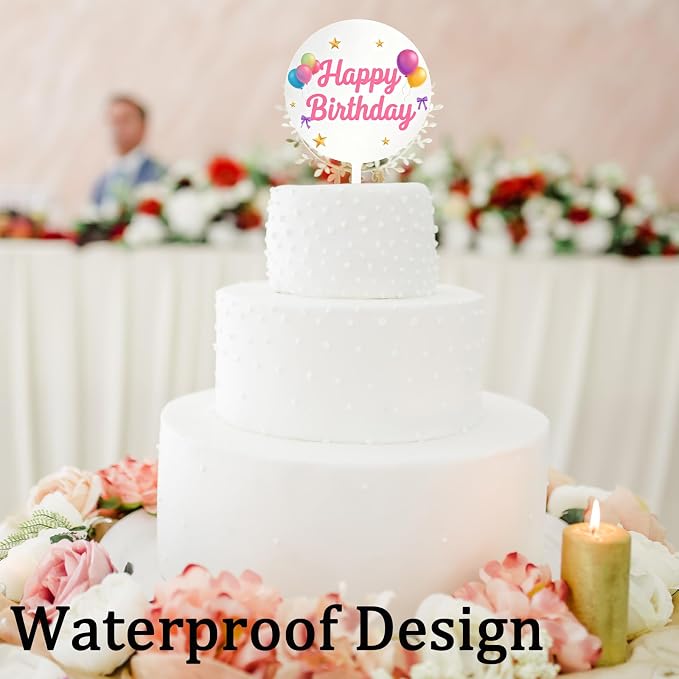 2 Pieces 6 Inch Acrylic Cake Topper Blank Round Clear DIY Birthday Cake Topper for Birthday Custom Wedding Festival Party